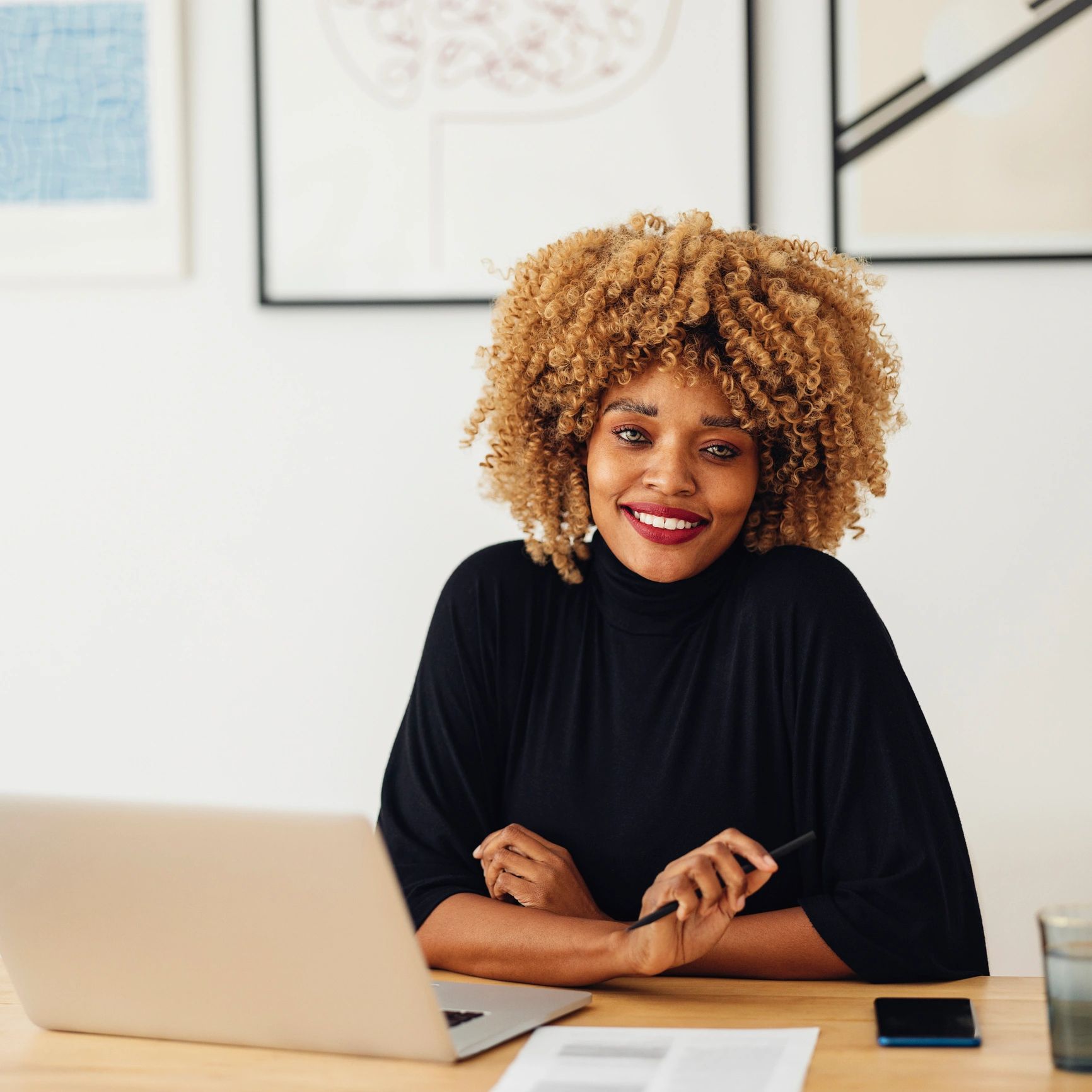 Smiling client portrait