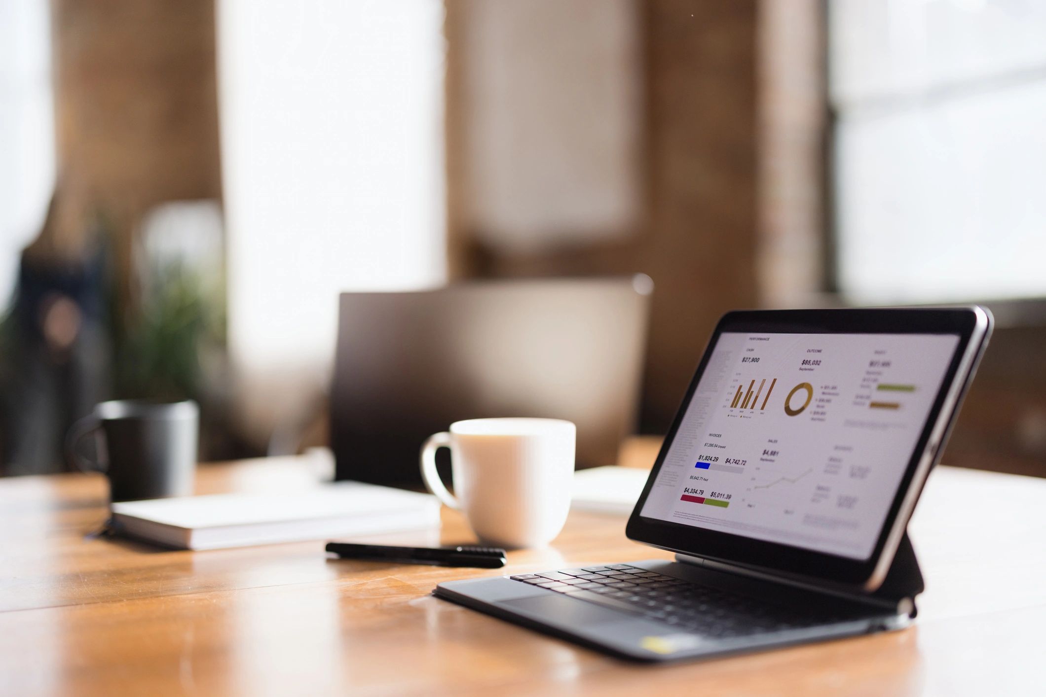 IT monitoring dashboard on a tablet
