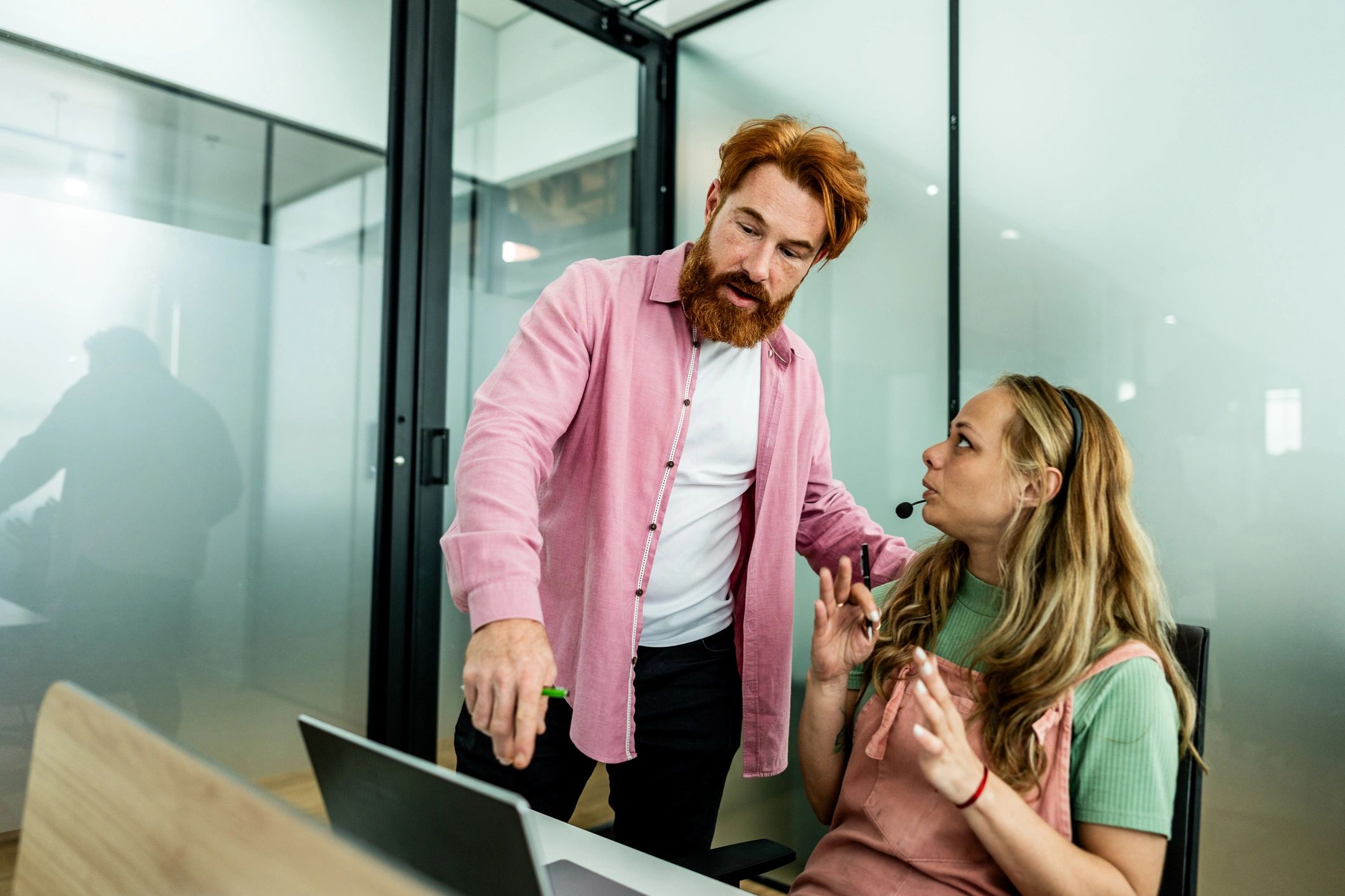 Professional team discussion in an office setting